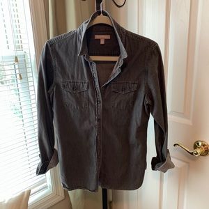Banana Republic Gray Denim Button Down